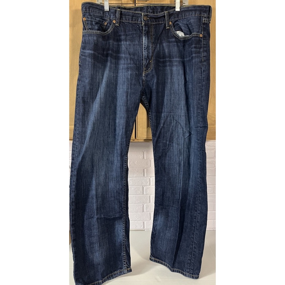 Levi's 505 Regular Fit Jeans Mens 40x30 Dark Wash Blue Straight Leg Denim